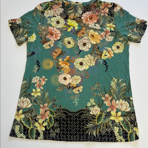 Johnny Was Millay Short Sleeve Crew Neck Tee Bamboo Sz Medium Floral Print - Picture 6 of 7